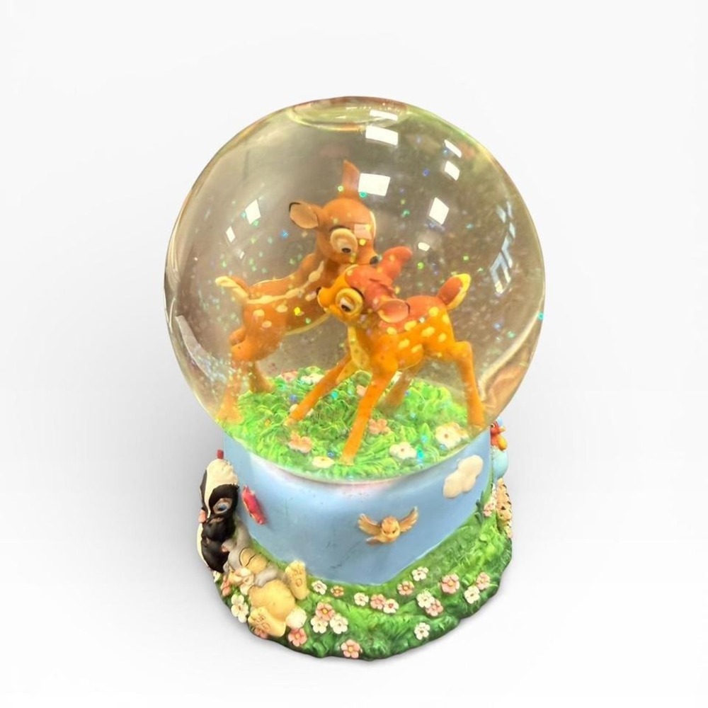 Disney Bambi Faline Musical Snow Globe Enesco Waltz of the Flowers Vintage Decor